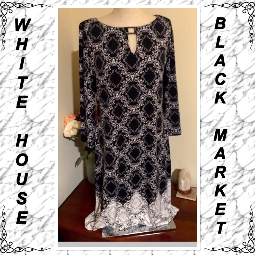 WH knit dress, black & white